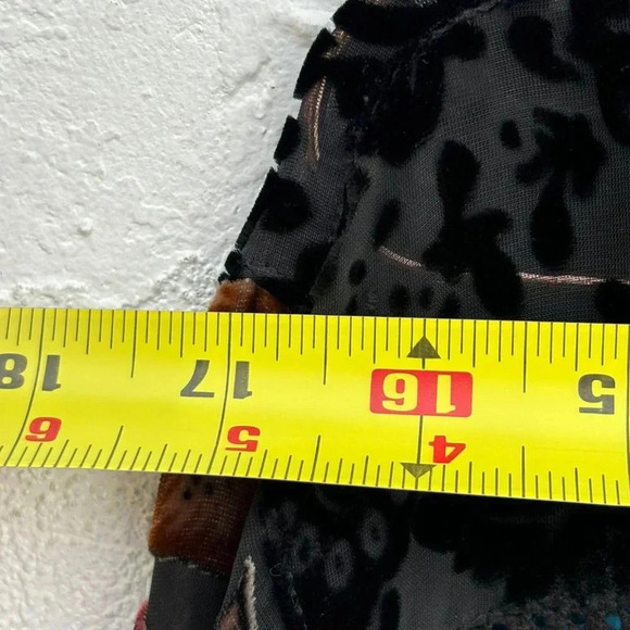 Chicos Womens Silk Burn Out Velvet Fringed Wrap Shawl Multicolor Size 2 - Picture 3 of 14